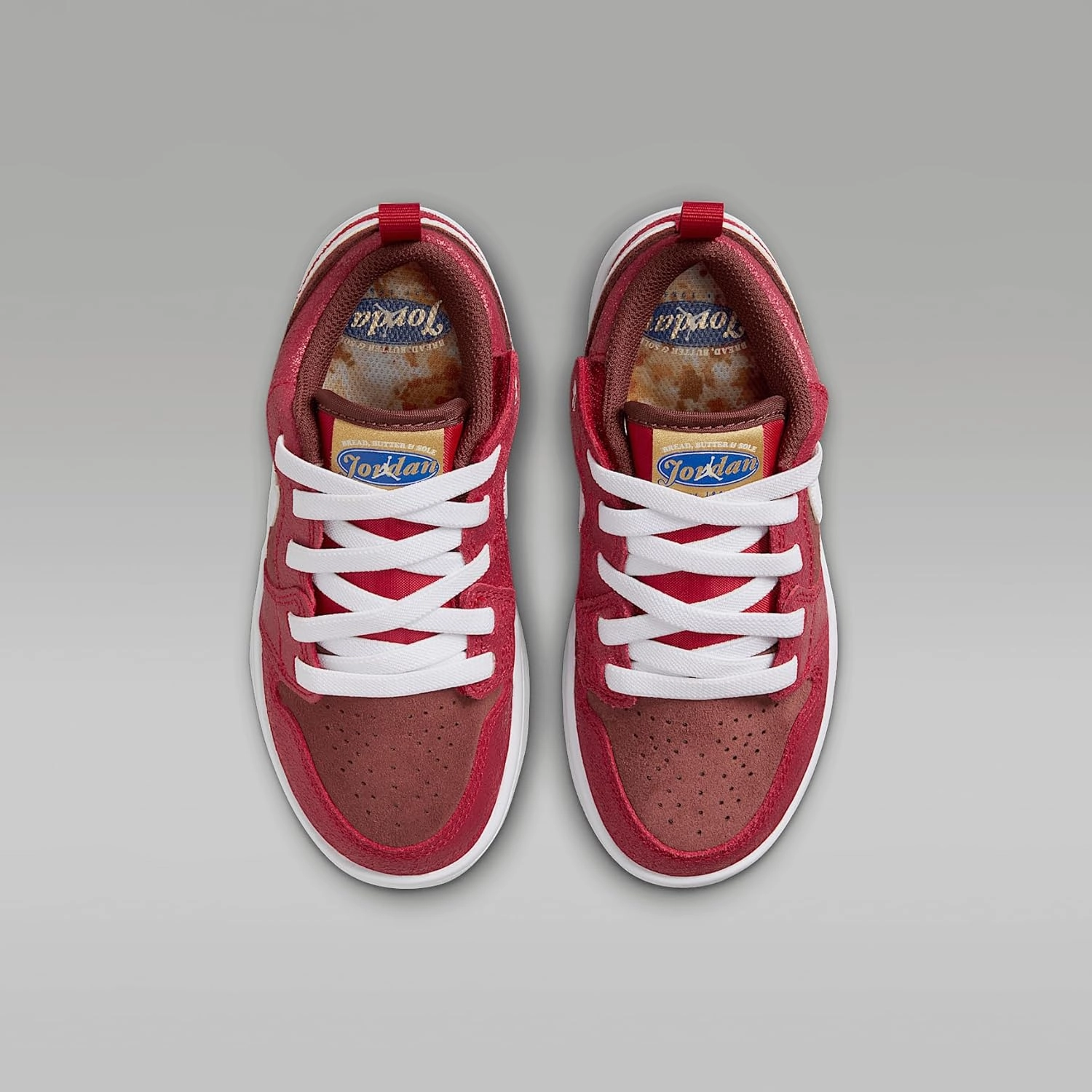 Jordan 1 Low Alt SE Little Kids' Shoes (HF3204-200, Dark Pony/Varsity Red/Metallic Gold/White)