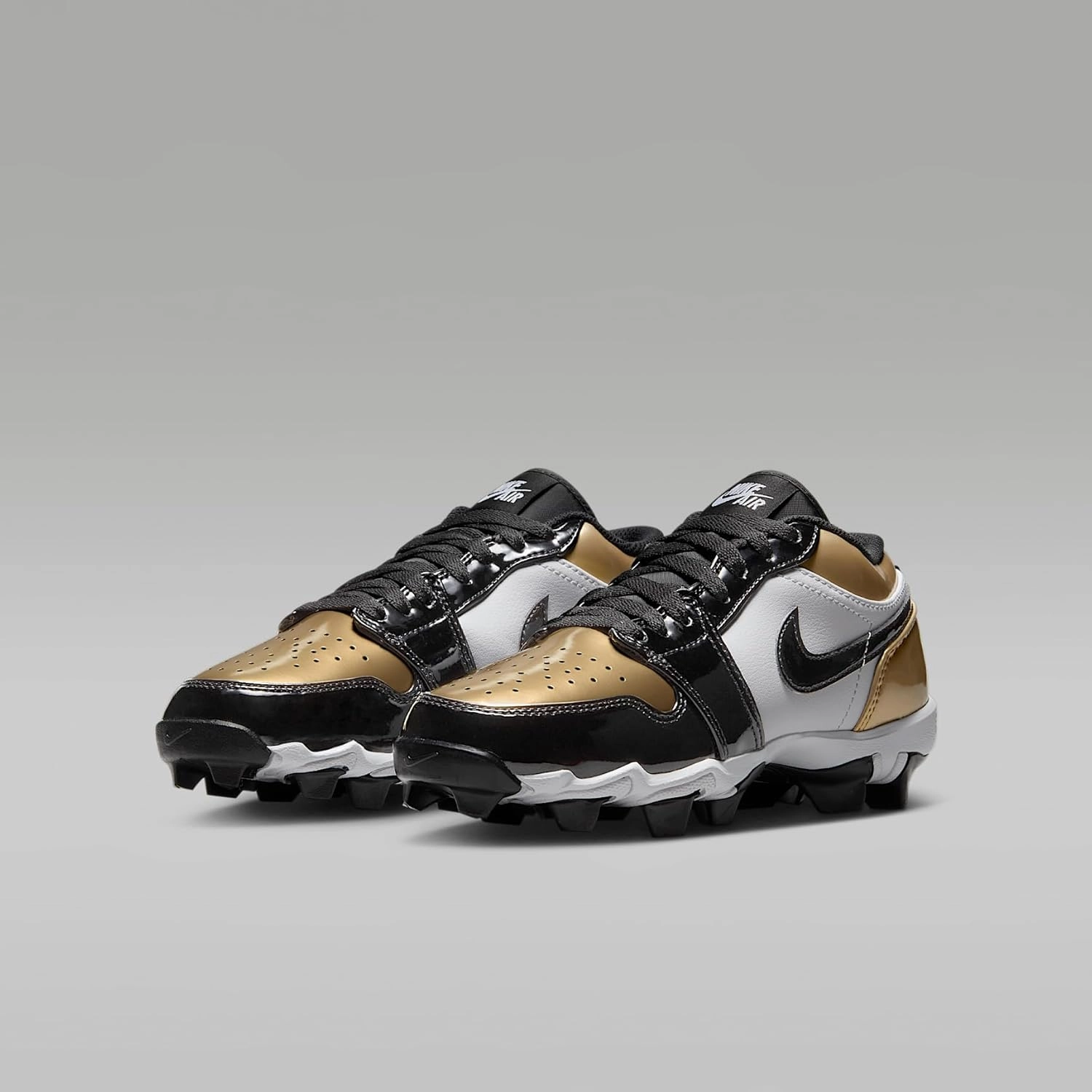 Jordan 1 Low Little/Big Kids' Cleats (HF6885-701, Metallic Gold/White/Black)