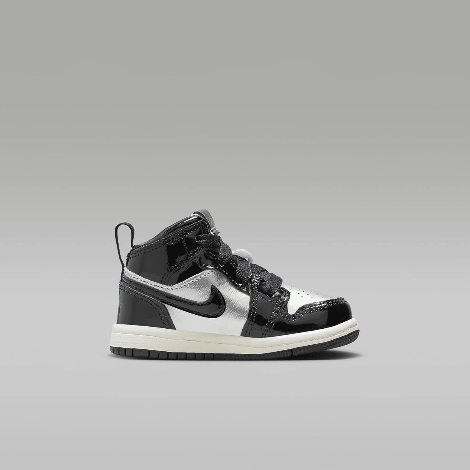 Jordan 1 Mid SE Baby/Toddler Shoes (FZ3939-001, Black/Metallic Silver/Sail/Metallic Gold)