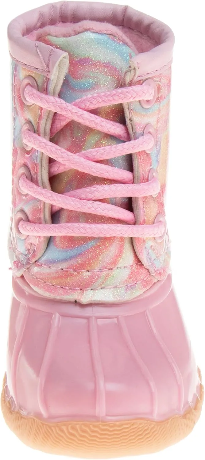 Josmo Unisex-Child Girls Winter Outdoor Snow Rain Lace-up Duck Boots