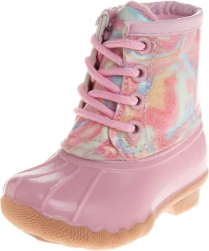 Josmo Unisex-Child Girls Winter Outdoor Snow Rain Lace-up Duck Boots