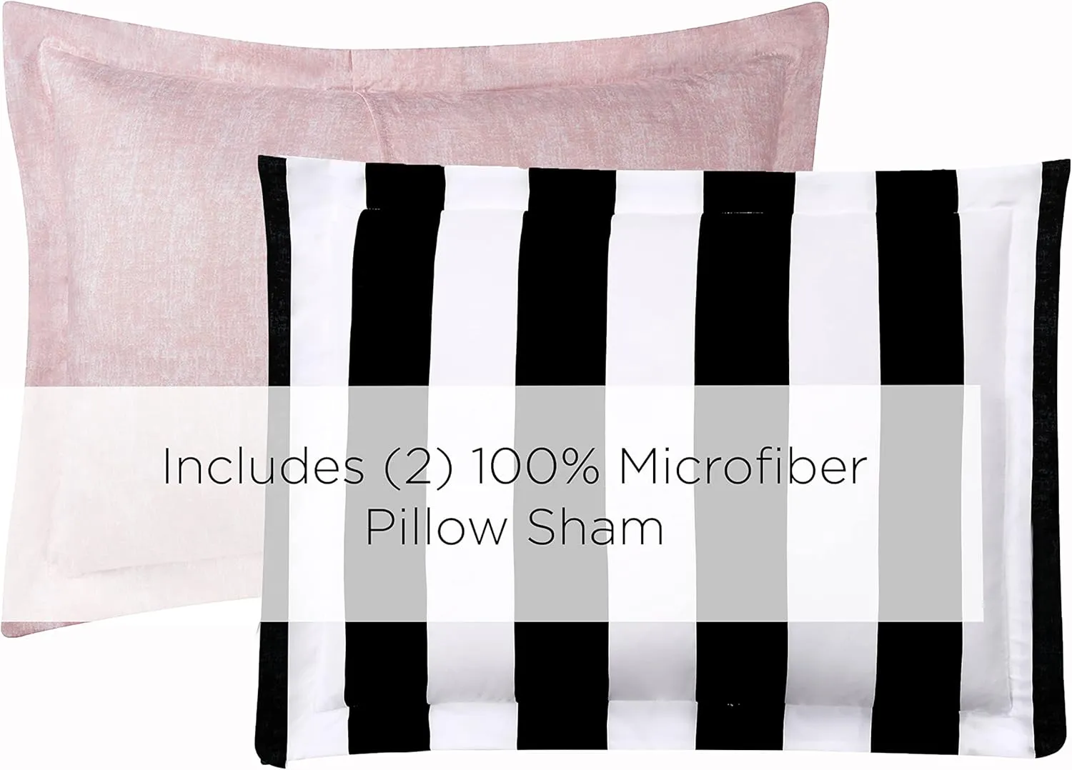 Juicy Couture JYZ010171 Cabana Stripe 6-Piece Reversible Set, King, Canaba Stripe Black