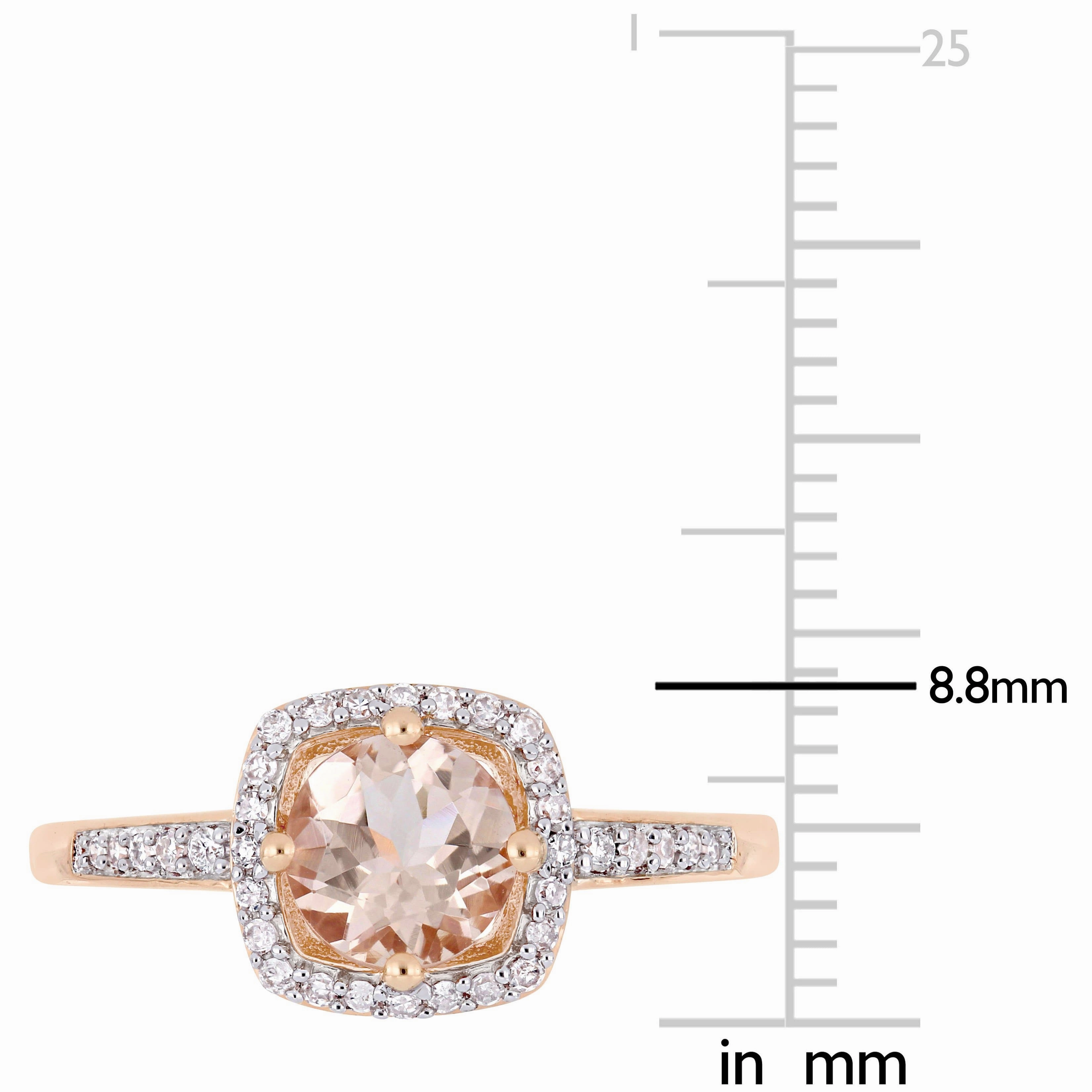 Julie Leah Morganite & Diamond Halo Ring in 10k Rose Gold