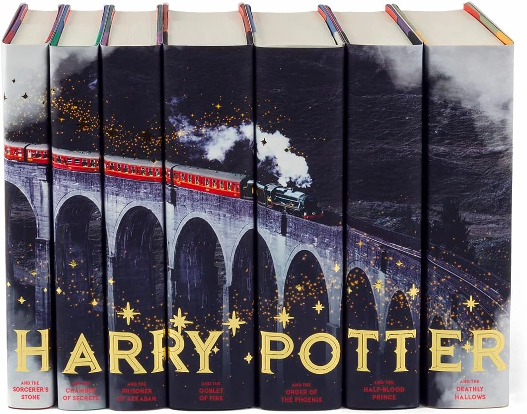 Juniper Books - Harry Potter 7 Volume Boxed Set: Train Design with Metallic Gold - Custom Designed Collectible