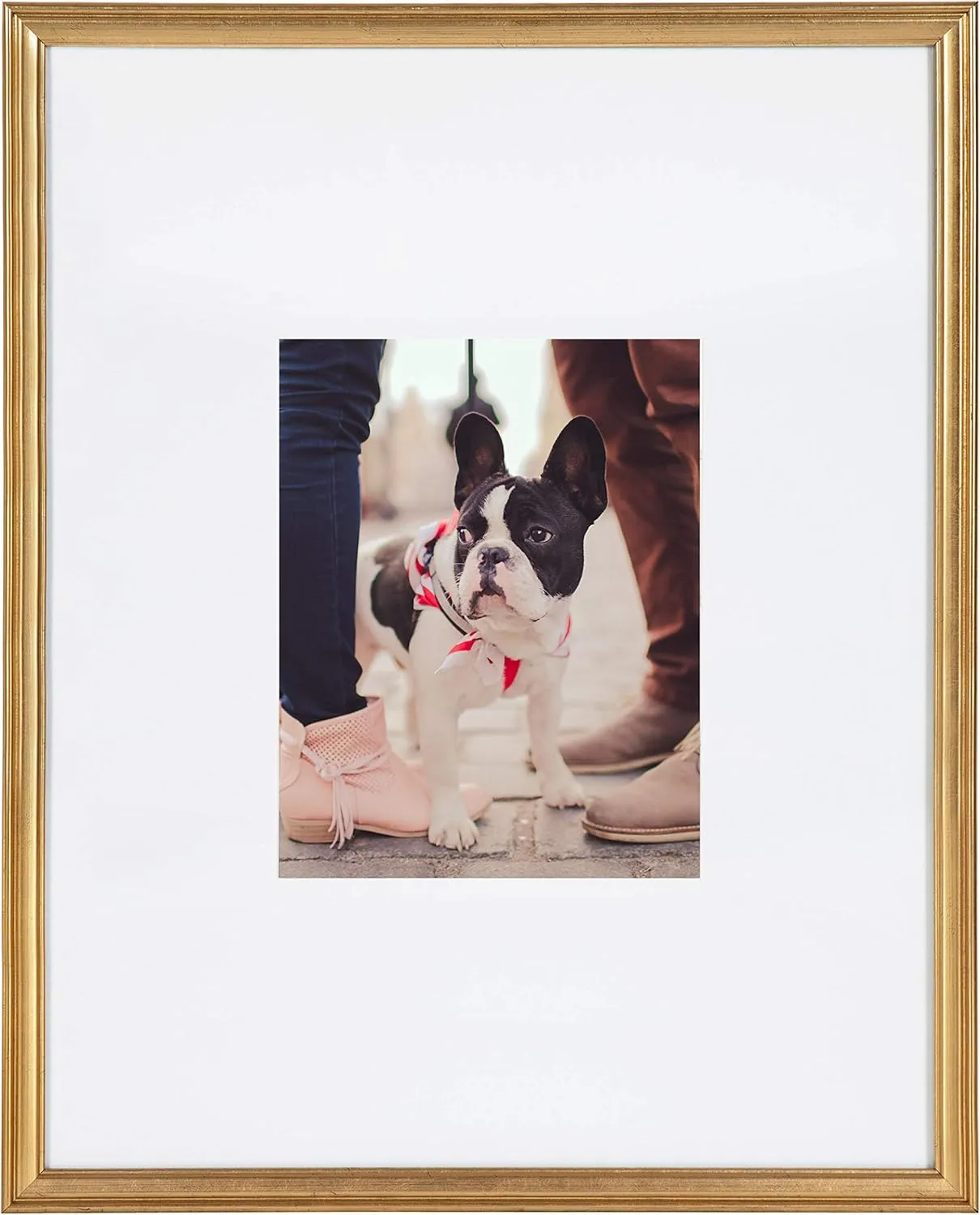 Kate and Laurel Adlynn Wall Picture Frame Set, 16" x 20" matted to 8" x 10", Gold, Set of 3