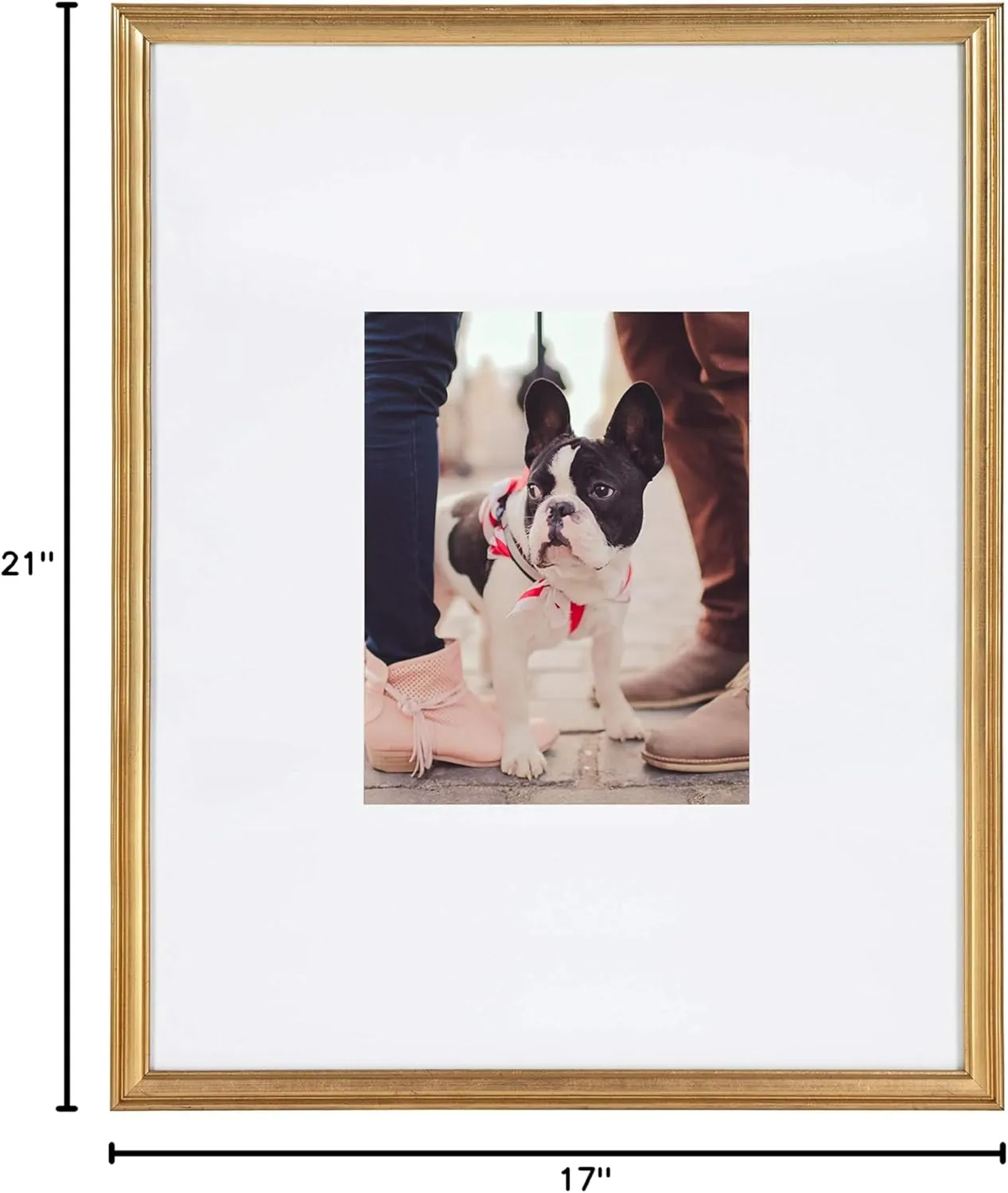 Kate and Laurel Adlynn Wall Picture Frame Set, 16" x 20" matted to 8" x 10", Gold, Set of 3