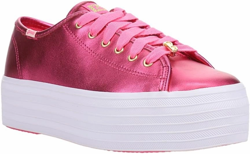 Keds Womens X Triple Up Metallic Leather Platform Sneakers Shoes Casual - Pink