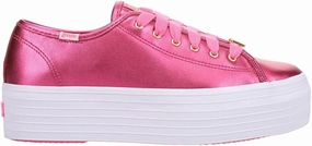 Keds Womens X Triple Up Metallic Leather Platform Sneakers Shoes Casual - Pink