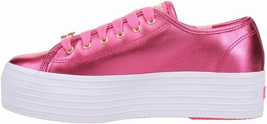 Keds Womens X Triple Up Metallic Leather Platform Sneakers Shoes Casual - Pink