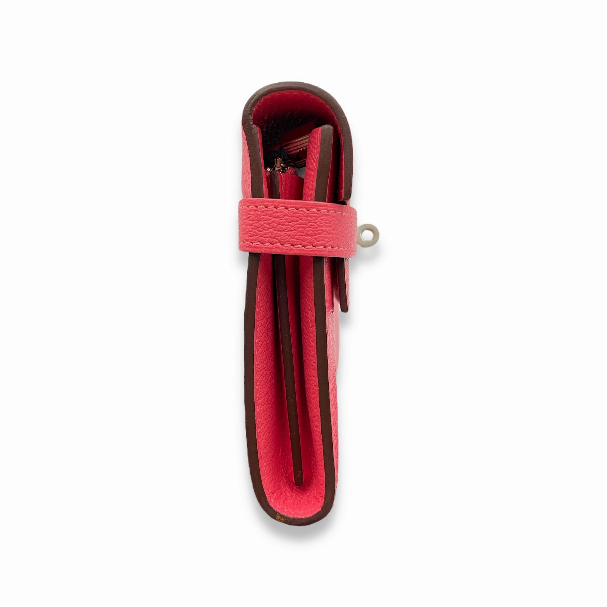 Kelly Rose Lipstick Wallet in Chevre Mysore, Palladium hardware