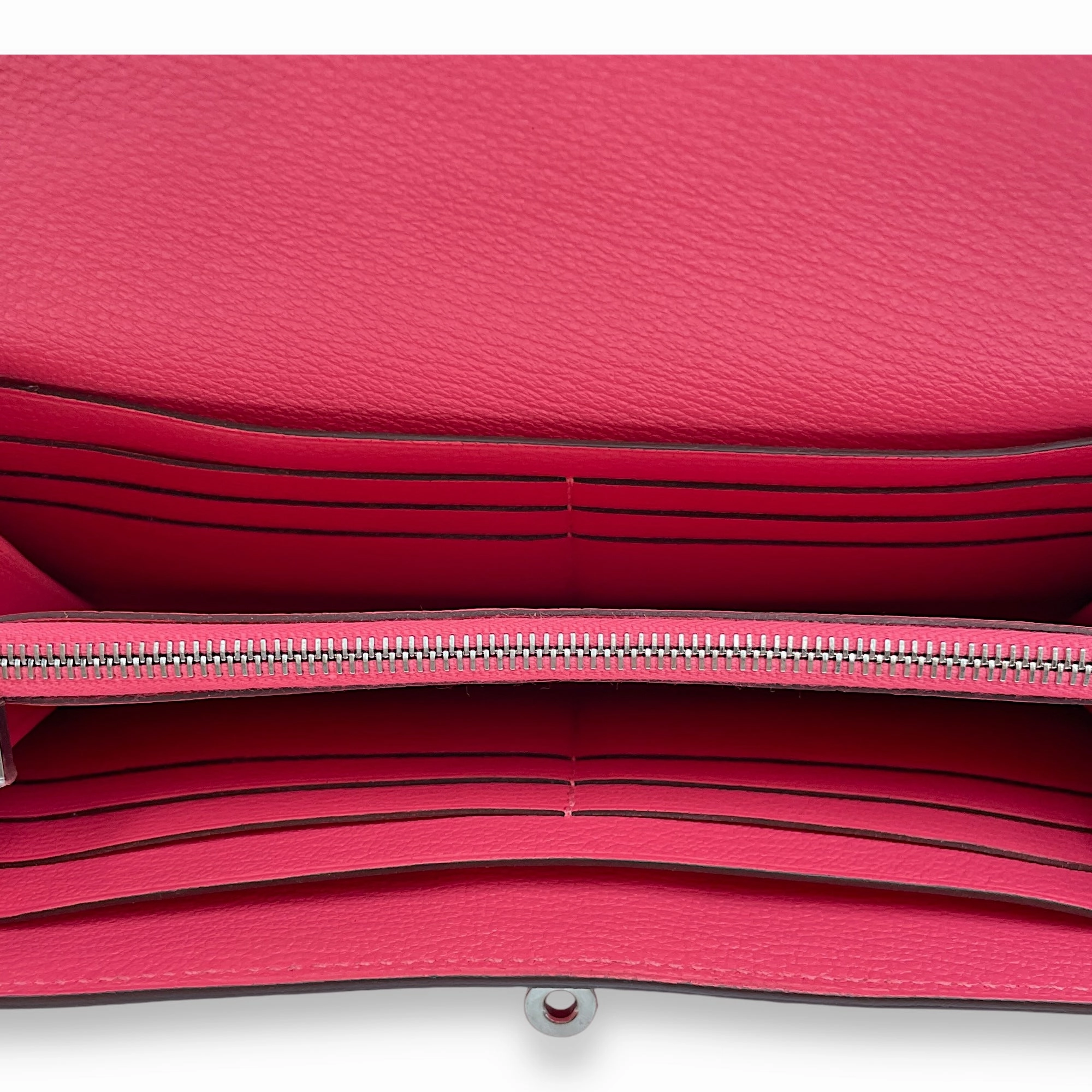 Kelly Rose Lipstick Wallet in Chevre Mysore, Palladium hardware
