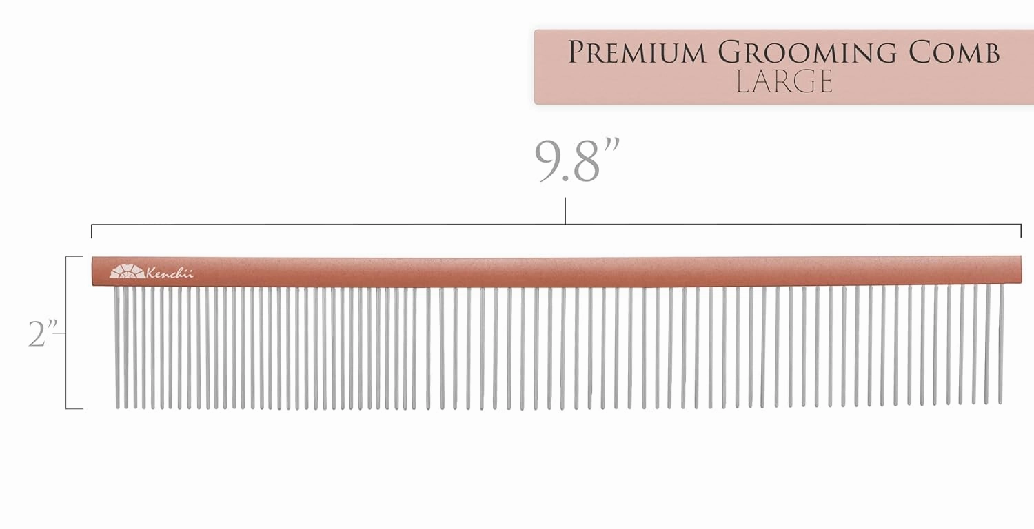 Kenchii Premium Satin Rose Gold Grooming Combs (Large)