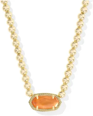 Kendra Scott Womens Elisa Beaded Necklace Gold Papaya Mother Of Pearl One Size One Size