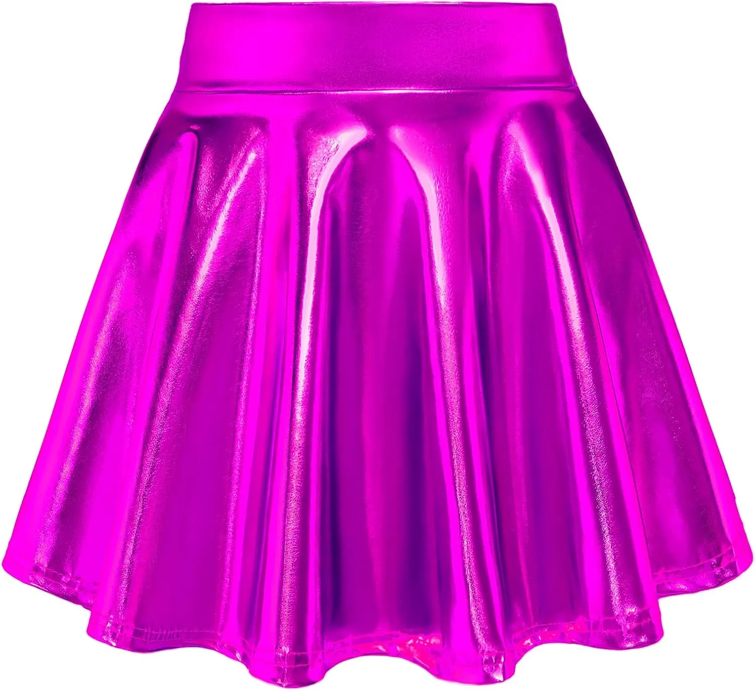KEREDA Girls Metallic Skater Skirts Shiny Flared Holographic Skort