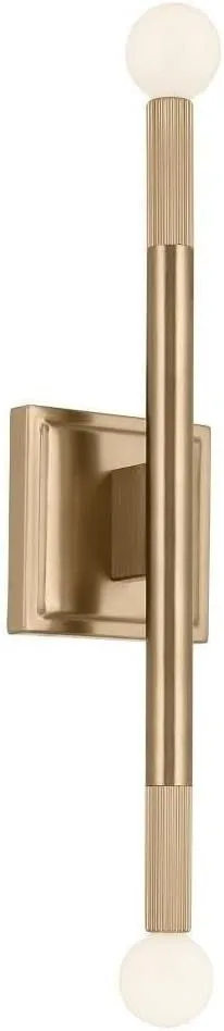 Kichler Odensa 2-Light Vanity, Modern Light in Champagne Bronze, Mount Horizontally or Vertically, for Illuminating Art, TV, Mirrors, Bookshelves, Bed, Vanity, Bar, Nook, Hallways (17" x 5"), 52556CPZ