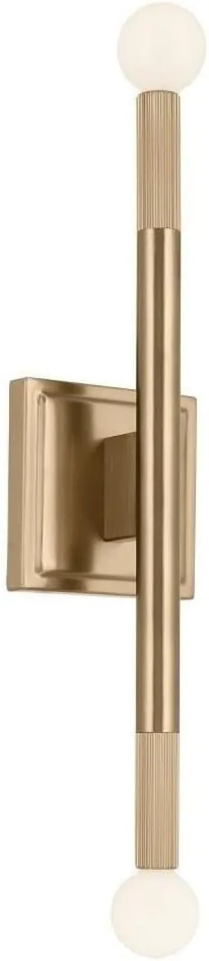 Kichler Odensa 2-Light Vanity, Modern Light in Champagne Bronze, Mount Horizontally or Vertically, for Illuminating Art, TV, Mirrors, Bookshelves, Bed, Vanity, Bar, Nook, Hallways (17" x 5"), 52556CPZ