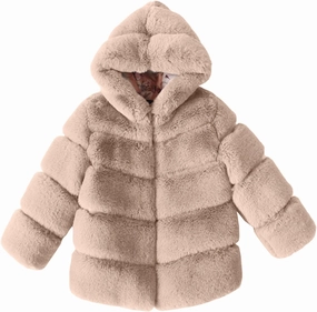 Kids Girls Warm Hooded Faux Fur Fleece Jacket Coat Thick Furry Fuzzy Jacket Outerwear Toddler Girls Winter Overcoat