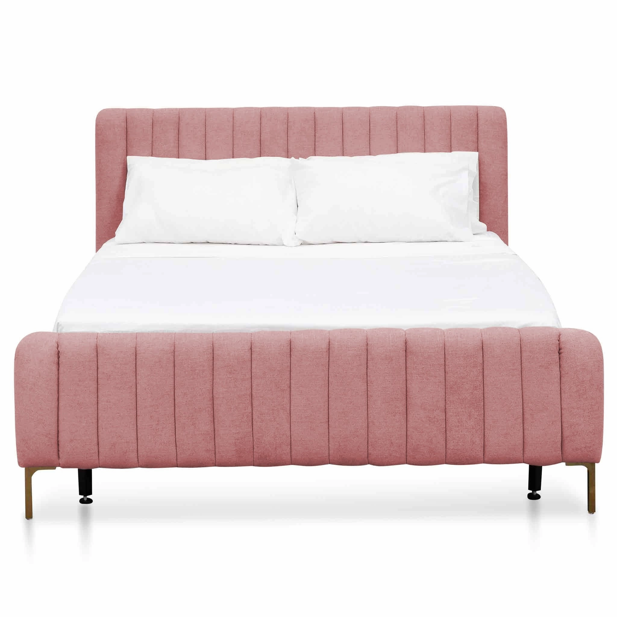 Korey King Bed Frame - Blush Peach Velvet