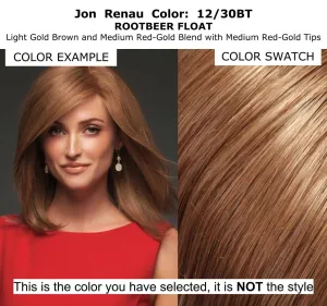 Kristen Wig Color 12/30BT Rootbeer Float - Jon Renau Wigs 10.5" Mid Length Bob Face Framing Synthetic Smart Lace Front Natural Hairline Open Cap Ventilation Adjustable Womens