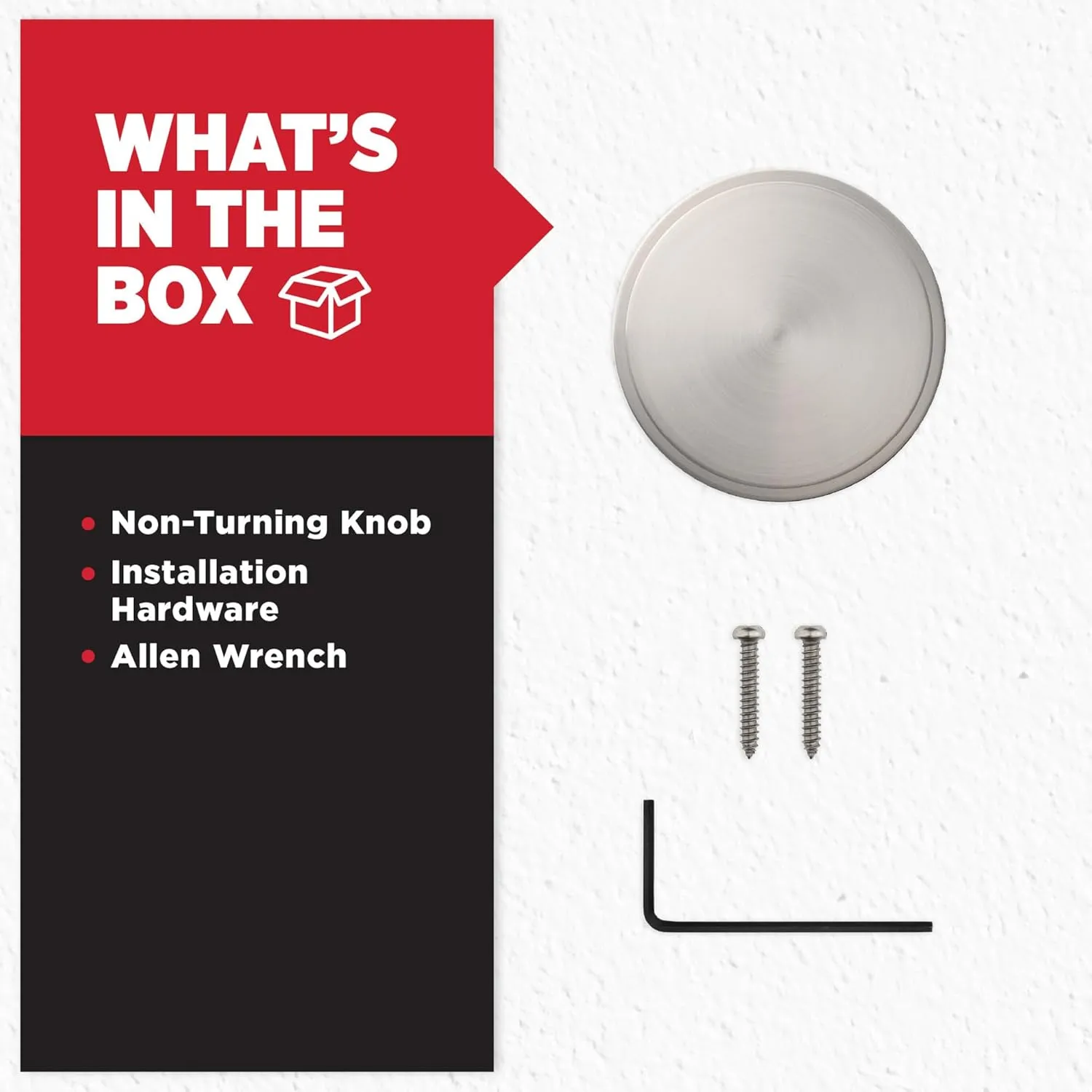 Kwikset Pismo Dummy Door Knob, Single Sided Handle for Closets, French Double Doors, and Pantry, Satin Nickel Non-Turning Interior Push/Pull Door Knob, with Microban Protection, Round Rose
