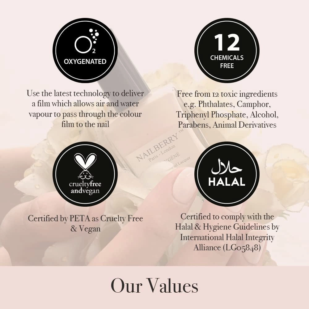 L'Oxygéné Oxygenated Nail Lacquer | Stargazer | Iridescent Rose Gold Metallic Opaque | UV Protected Long-Wear Nail Polish | 12-Free | Vegan | Certified Halal | Cruelty & Gluten Free | 15 ml