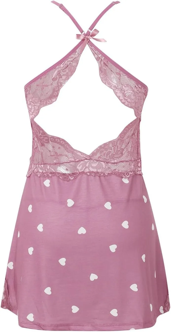 Lace Lingerie Nightgown Passionate Night Leopard Suspender Sexy Flower Floral Sexy Slim Waist-Closing Dress