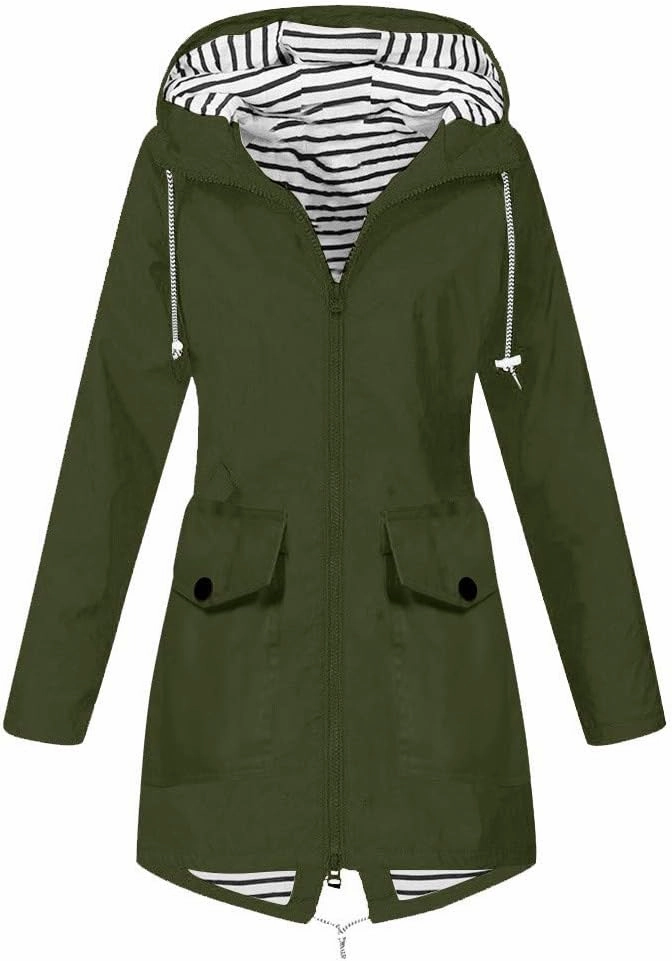 LCMTWX Womens rain coat winter Waterproof Windproof Outdoor Coat Plus Women's Coat Windbreaker Trench Coat Rain Jacket