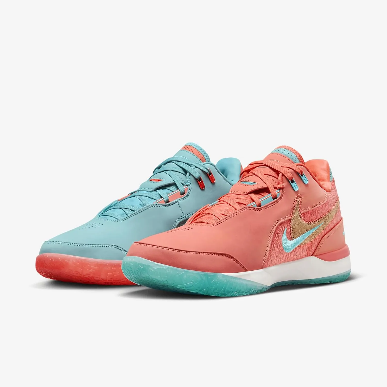 Lebron NXXT Gen AMPD Basketball Shoes (FJ1566-101, Light Orewood Brown/Washed Teal/Metallic Gold)