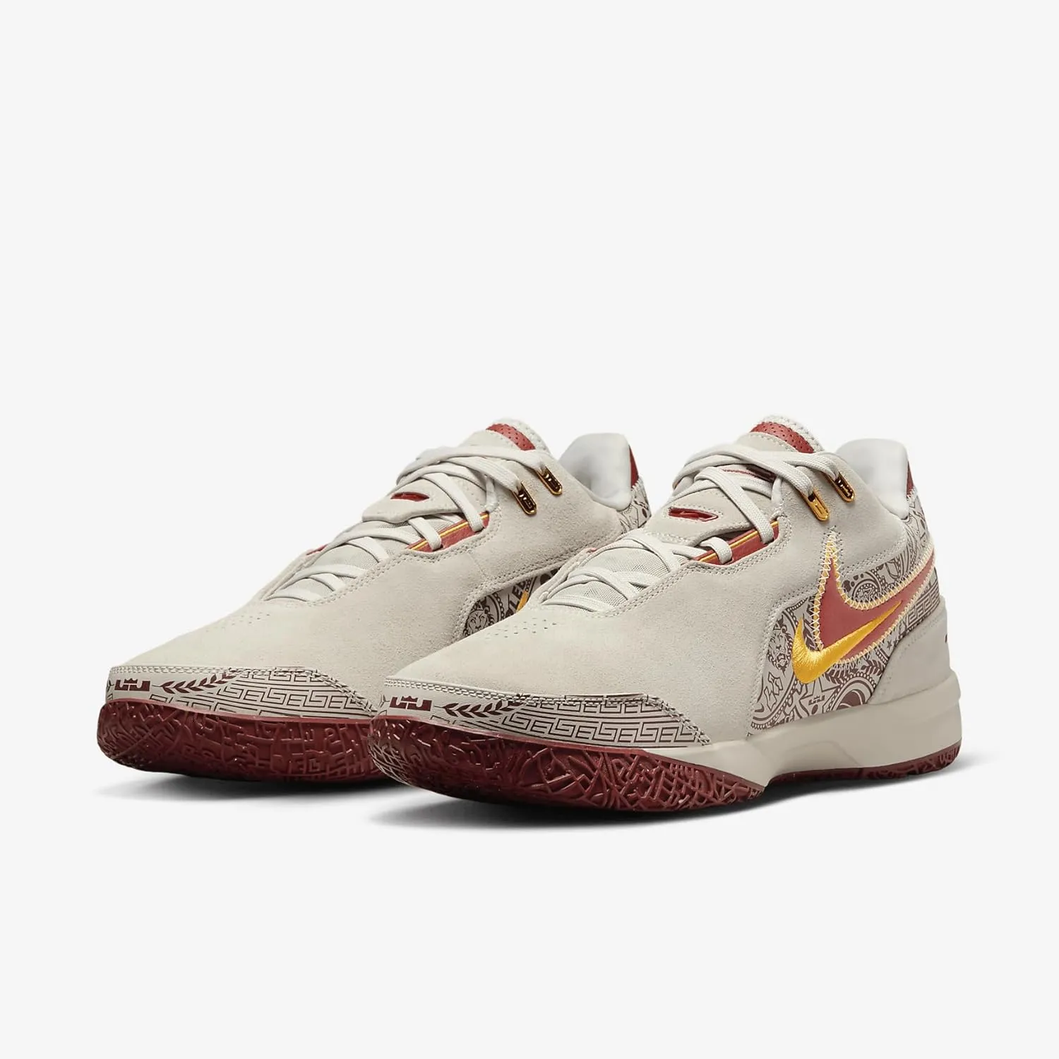 Lebron NXXT Gen AMPD Basketball Shoes (FJ1566-101, Light Orewood Brown/Washed Teal/Metallic Gold)