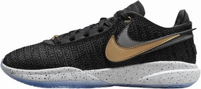 Lebron 20 "The Debut Basketball Shoes (DJ5423-003, Black/White/Pure Platinum/Metallic Gold) Size 7.5