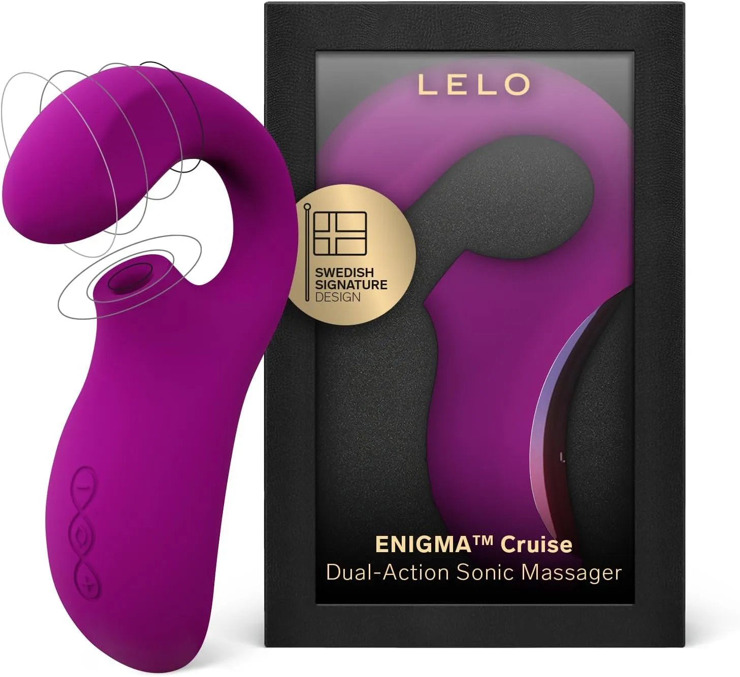 LELO Enigma Cruise Dual Stimulator Waterproof Clitoral Vibrator with 8 Vibrating Patterns Rabbit Sex Toy Vibrator for Women, Deep Rose