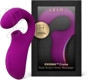LELO Enigma Cruise Dual Stimulator Waterproof Clitoral Vibrator with 8 Vibrating Patterns Rabbit Sex Toy Vibrator for Women, Deep Rose