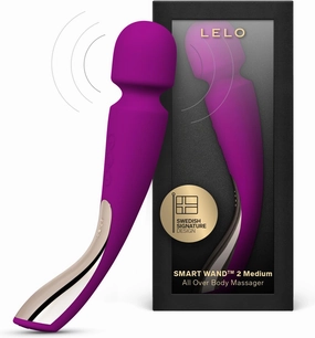 LELO Smart Wand 2 Medium Personal Wand Massager Tension Releasing Muscle and Body Massager, Waterproof & Wireless Rechargeable Wand Vibrator, Personal Vibrator Wand for Her, Deep Rose
