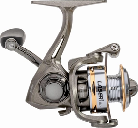 Lew’s Laser Lite Spinning Fishing Reel, 6 1 Bearings, Graphite Frame and Sideplate, Speed Lube, Multi-Disc Drag, Metallic Gray/Silver/Gold