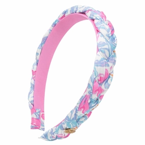 Lilly Pulitzer Women's Fashion Headband, Braided Fabric Headband, Colorful Cloth Headband, Cute Hair Accessories (Beachside Haven)