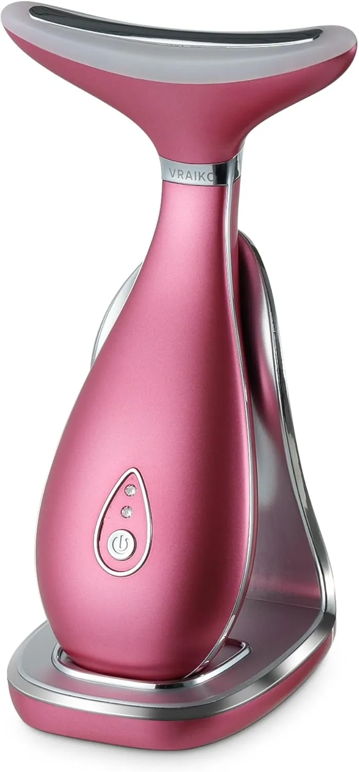 Lily Neck Face Massager, Face Sculpting Tool, 3-in-1 Facial Device with Thermal, Triple Action Care, for Enhanced Absorption Radiance Contouring Elasticity and Lymphatic Drainage (With Stand)