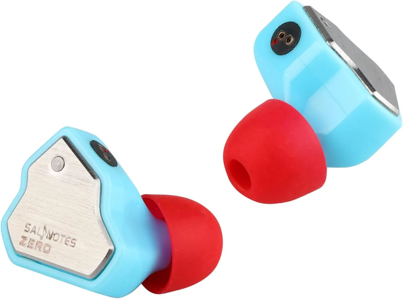 Linsoul 7Hz Salnotes Zero HiFi 10mm Dynamic Driver in-Ear Earphone IEM with Metal Composite Diaphragm Stainless Steel Faceplate Detachable 2Pin OFC Cable (Blue, with Mic, 3.5mm)