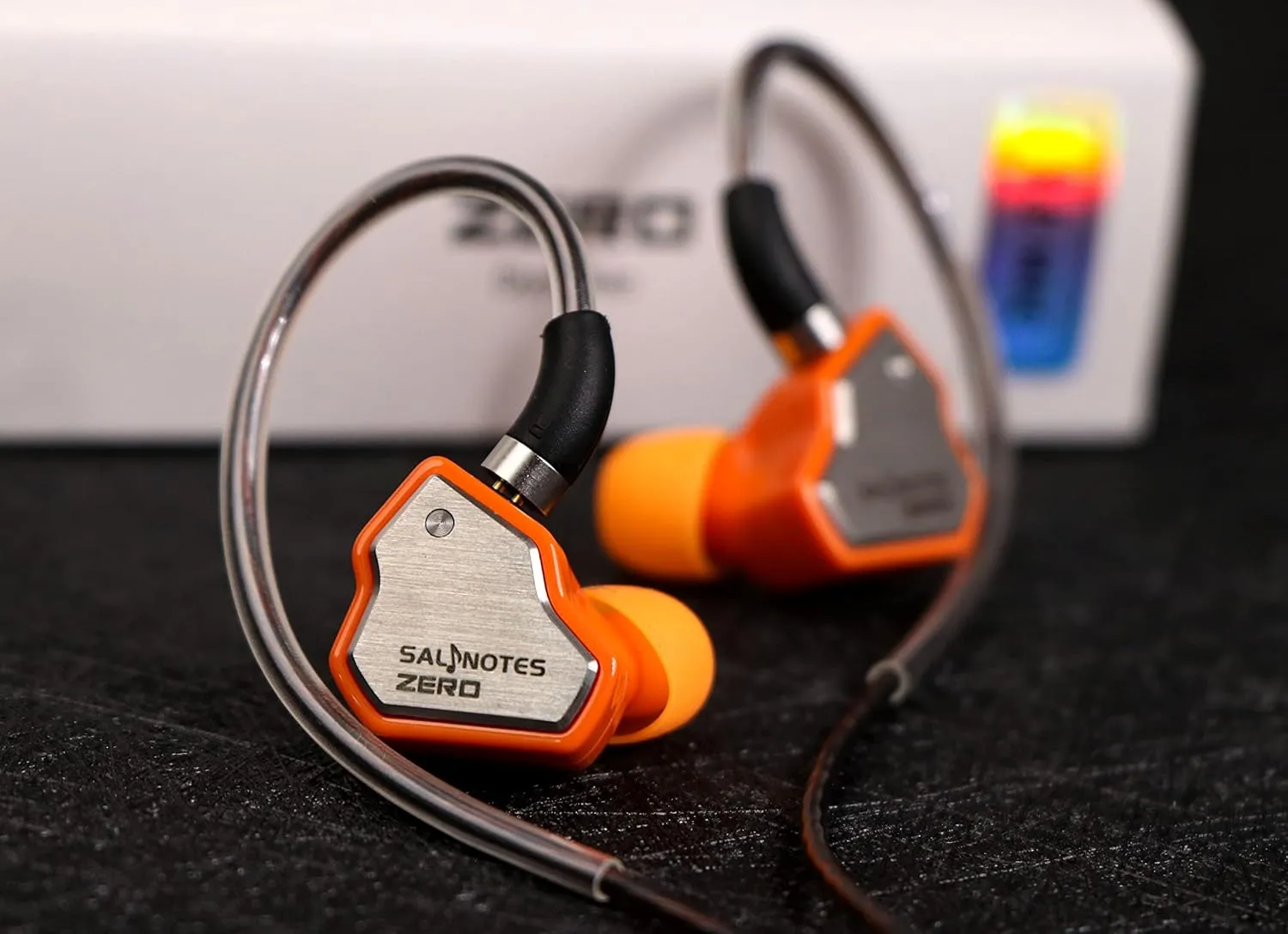 Linsoul 7Hz Salnotes Zero HiFi 10mm Dynamic Driver in-Ear Earphone IEM with Metal Composite Diaphragm Stainless Steel Faceplate Detachable 2Pin OFC Cable (Orange, Without Mic)