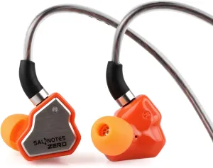 Linsoul 7Hz Salnotes Zero HiFi 10mm Dynamic Driver in-Ear Earphone IEM with Metal Composite Diaphragm Stainless Steel Faceplate Detachable 2Pin OFC Cable (Orange, Without Mic)