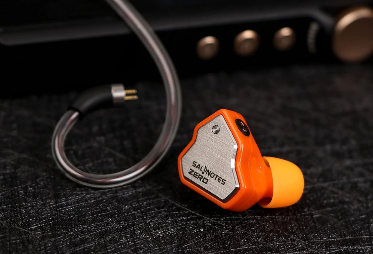 Linsoul 7Hz Salnotes Zero HiFi 10mm Dynamic Driver in-Ear Earphone IEM with Metal Composite Diaphragm Stainless Steel Faceplate Detachable 2Pin OFC Cable (Orange, Without Mic)
