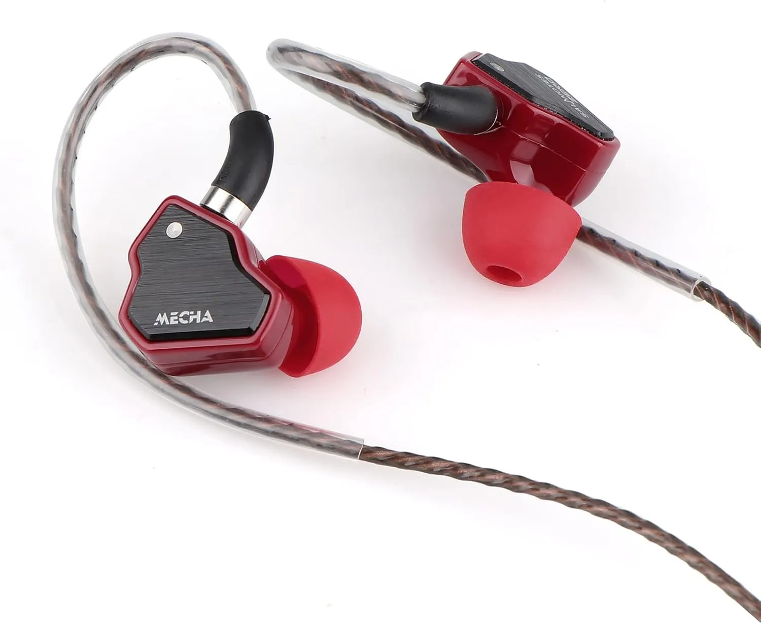 Linsoul 7Hz Salnotes Zero HiFi 10mm Dynamic Driver in-Ear Earphone IEM with Metal Composite Diaphragm Stainless Steel Faceplate Detachable 2Pin OFC Cable (Red, with Mic, 3.5mm)