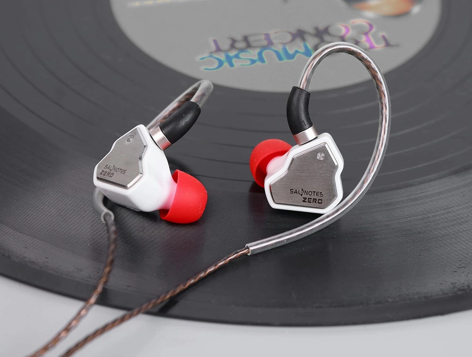 Linsoul 7Hz Salnotes Zero HiFi 10mm Dynamic Driver in-Ear Earphone IEM with Metal Composite Diaphragm Stainless Steel Faceplate Detachable 2Pin OFC Cable (White, with Mic, 3.5mm)