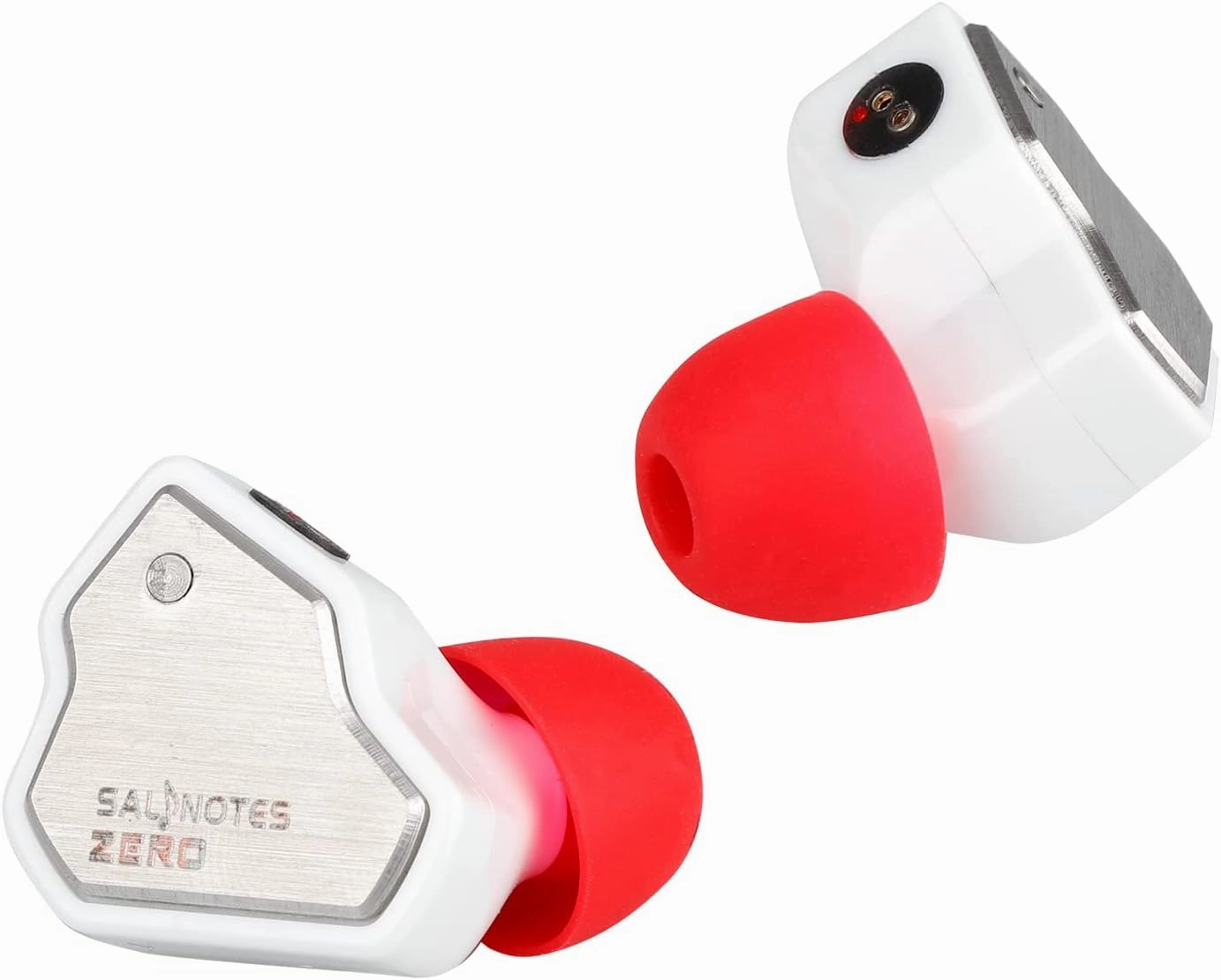 Linsoul 7Hz Salnotes Zero HiFi 10mm Dynamic Driver in-Ear Earphone IEM with Metal Composite Diaphragm Stainless Steel Faceplate Detachable 2Pin OFC Cable (White, with Mic, 3.5mm)