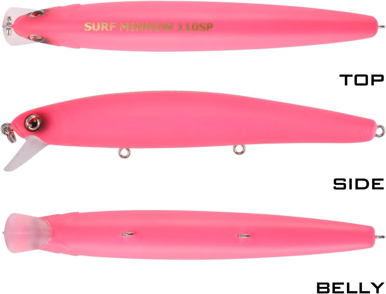 LITTMA California Surf Fishing Lures Saltwater Jerkbait Crankbait Surf Minnow 110 - Metallic Sardine Super Glow & Pearl Pink Belly Glow Lures for Halibut & Striper Fishing