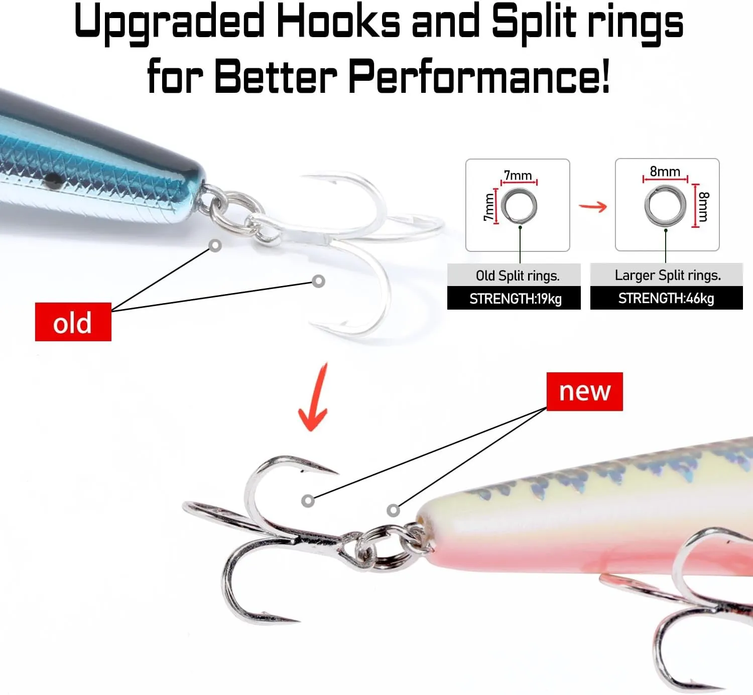 LITTMA California Surf Fishing Lures Saltwater Jerkbait Crankbait Surf Minnow 110 - Metallic Sardine Super Glow & Pearl Pink Belly Glow Lures for Halibut & Striper Fishing