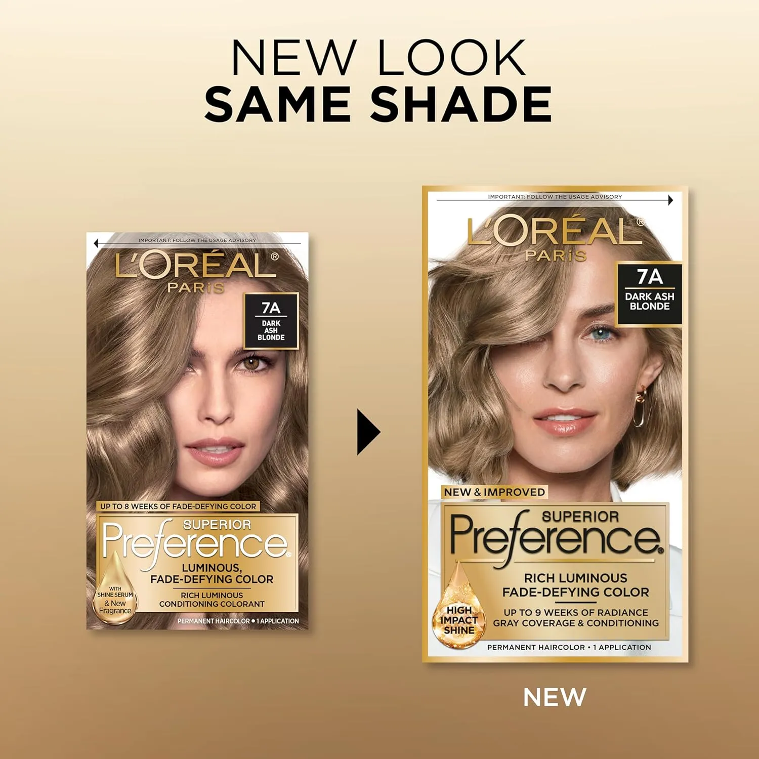 L'Oreal Paris Superior Preference Fade-Defying   Shine Permanent Hair Color, 7A Dark Ash Blonde, Pack of 1, Hair Dye