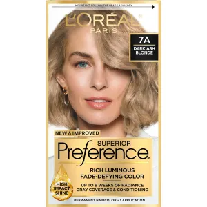 L'Oreal Paris Superior Preference Fade-Defying   Shine Permanent Hair Color, 7A Dark Ash Blonde, Pack of 1, Hair Dye