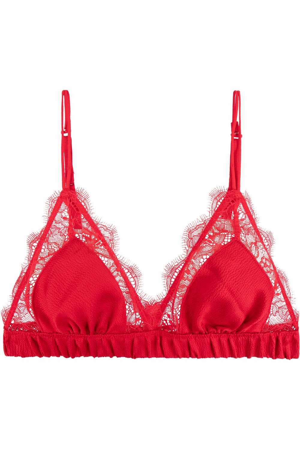 Love Lace Triangle Bralette Red