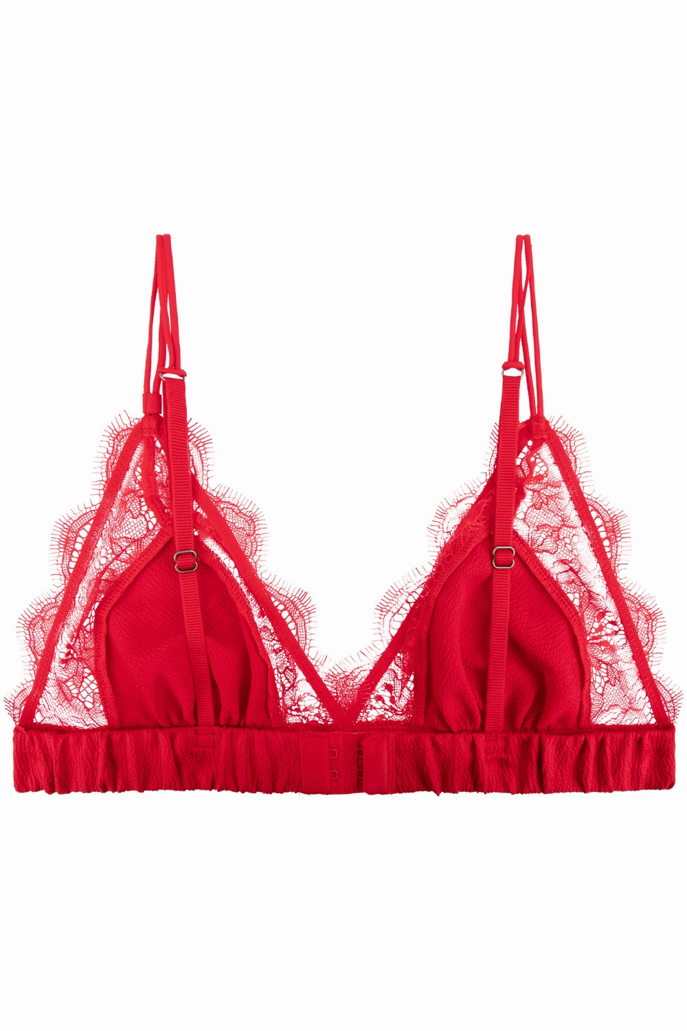 Love Lace Triangle Bralette Red