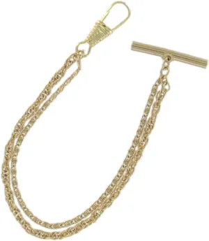 Made Pocket Double Gold Tone Paperclip Rope Watch Chain 7" Fashion Details for Ties Trendy Accessories Stylish Additions
